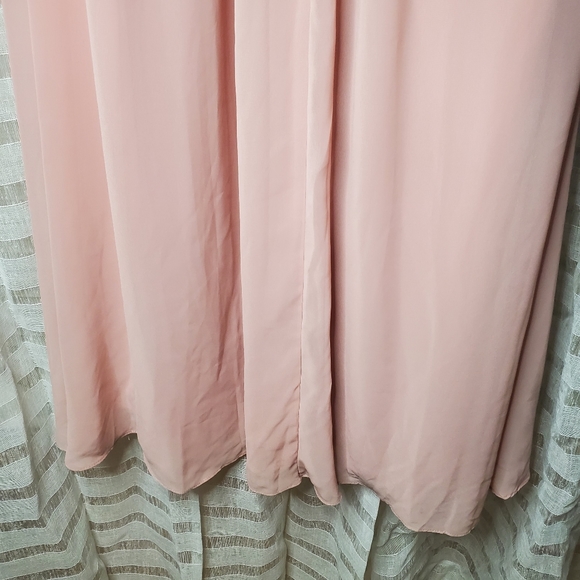 David's Bridal Ballet Pink Halter Maxi Dress Bridesmaid Size 6 - Picture 6 of 12